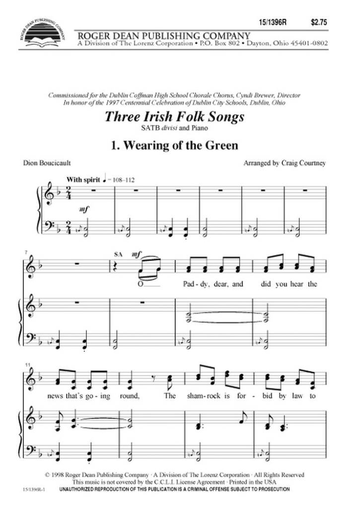 Three Irish Folk Songs